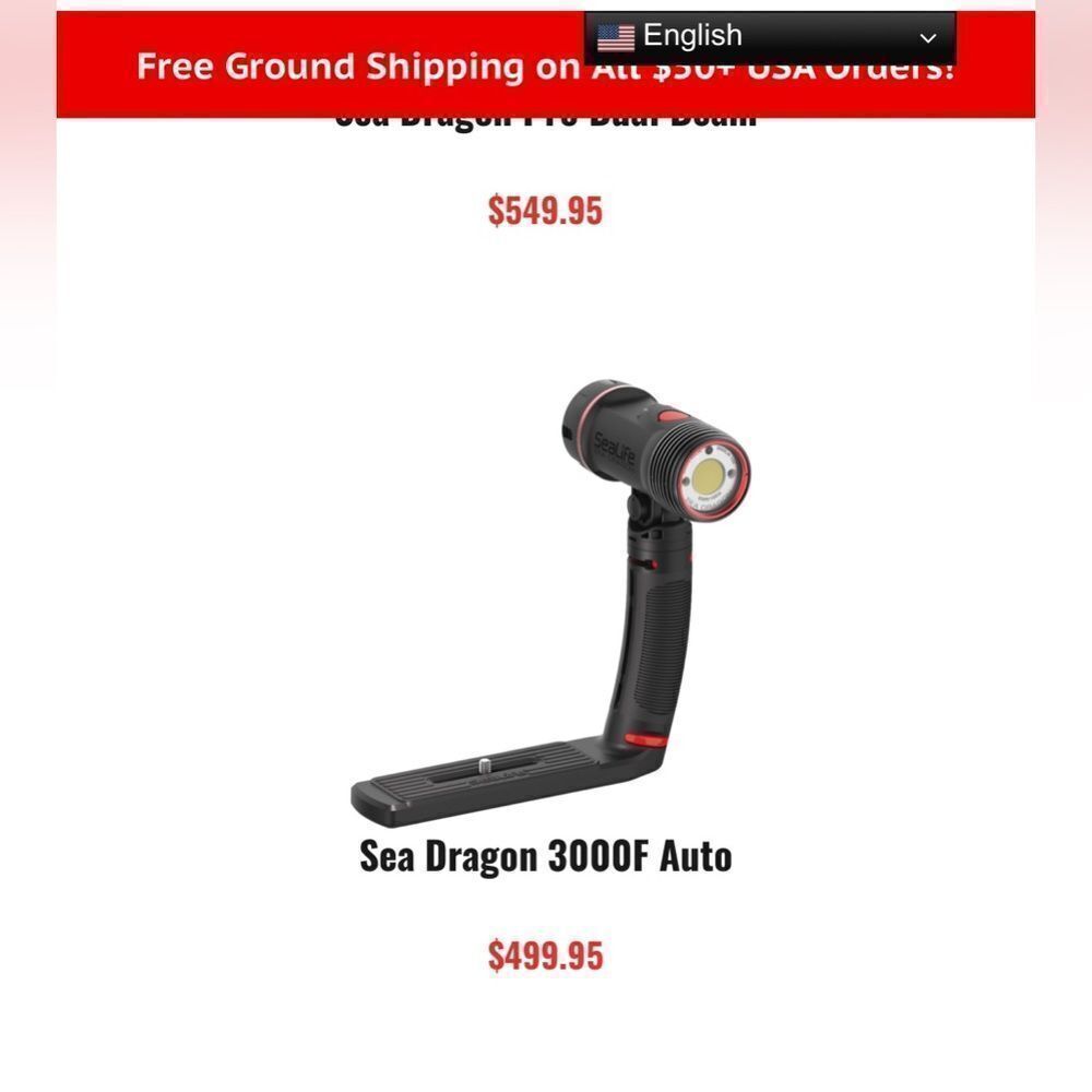 The Sea Dragon 3000F emits a warm 5000K - only one left